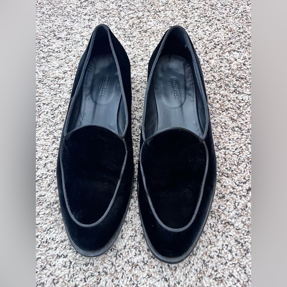 SUITSUPPLY Black Tuxedo Cotton Velvet Slip-On Loafers main image 6